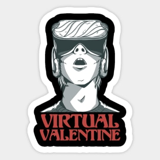 Virtual Valentine VR Gaming Video Games Boy Valentines Day Sticker